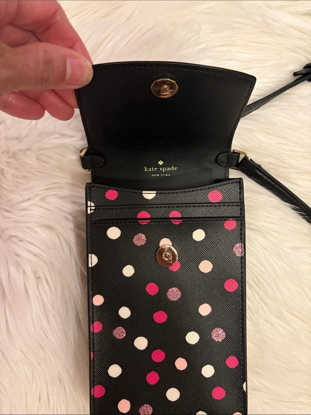 kate spade Black Polka Dot Crossbody phone case